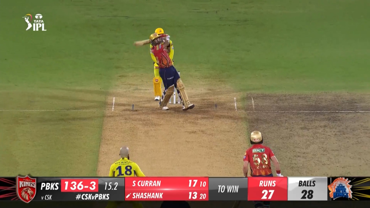 M49: CSK vs PBKS – Shashank Singh Six background
