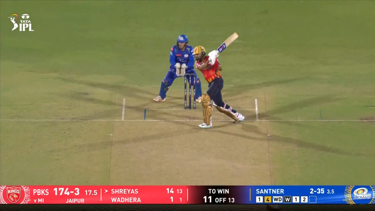 IPL 2025 M69: PBKS vs MI - Shreyas Iyer Six background