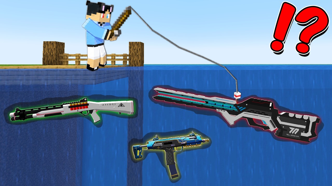 Minecraft, But Fishing Drops GUNS!