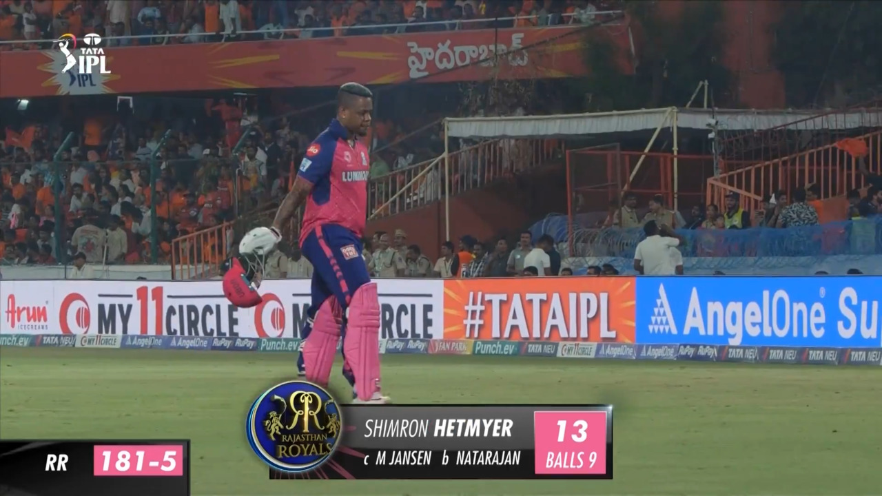M50: SRH vs RR – Shimron Hetmyer Wicket background