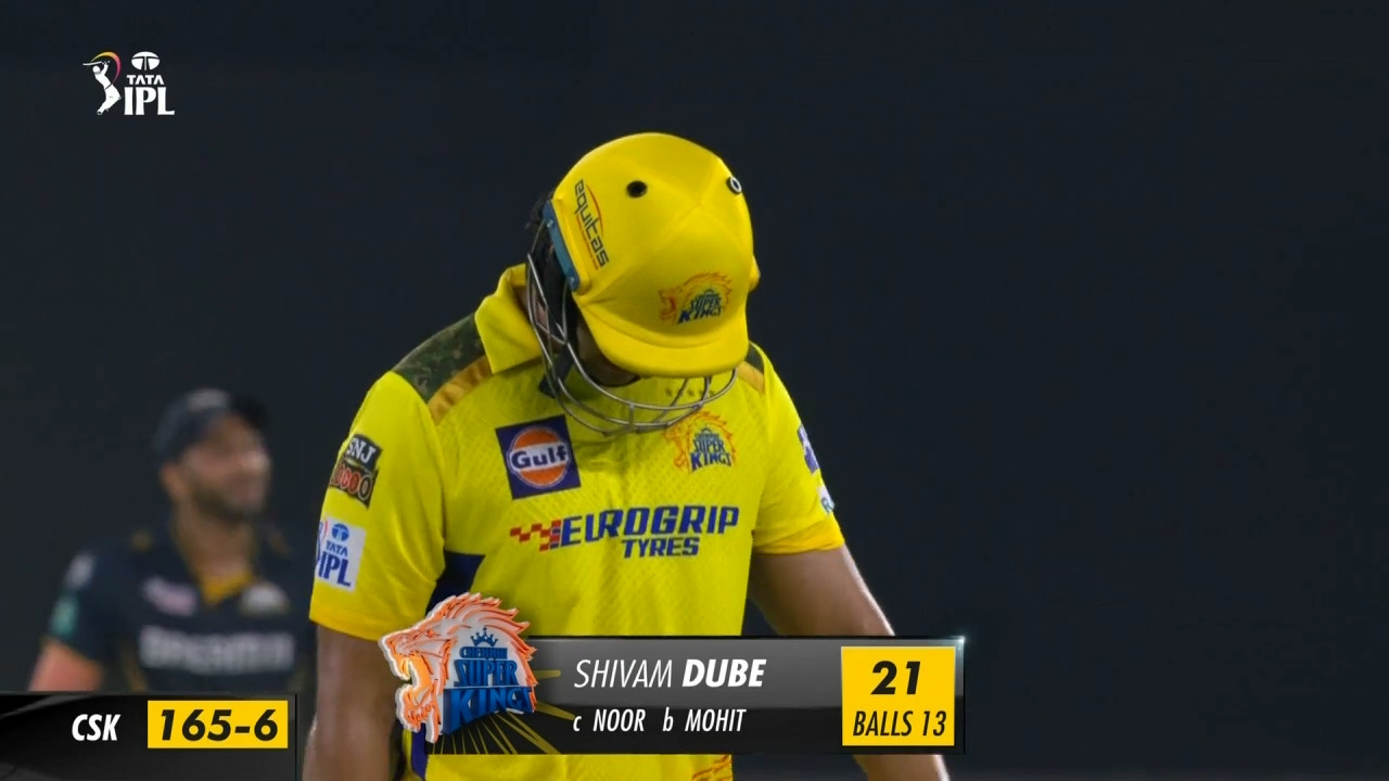 M59: GT vs CSK – Shivam Dube Wicket