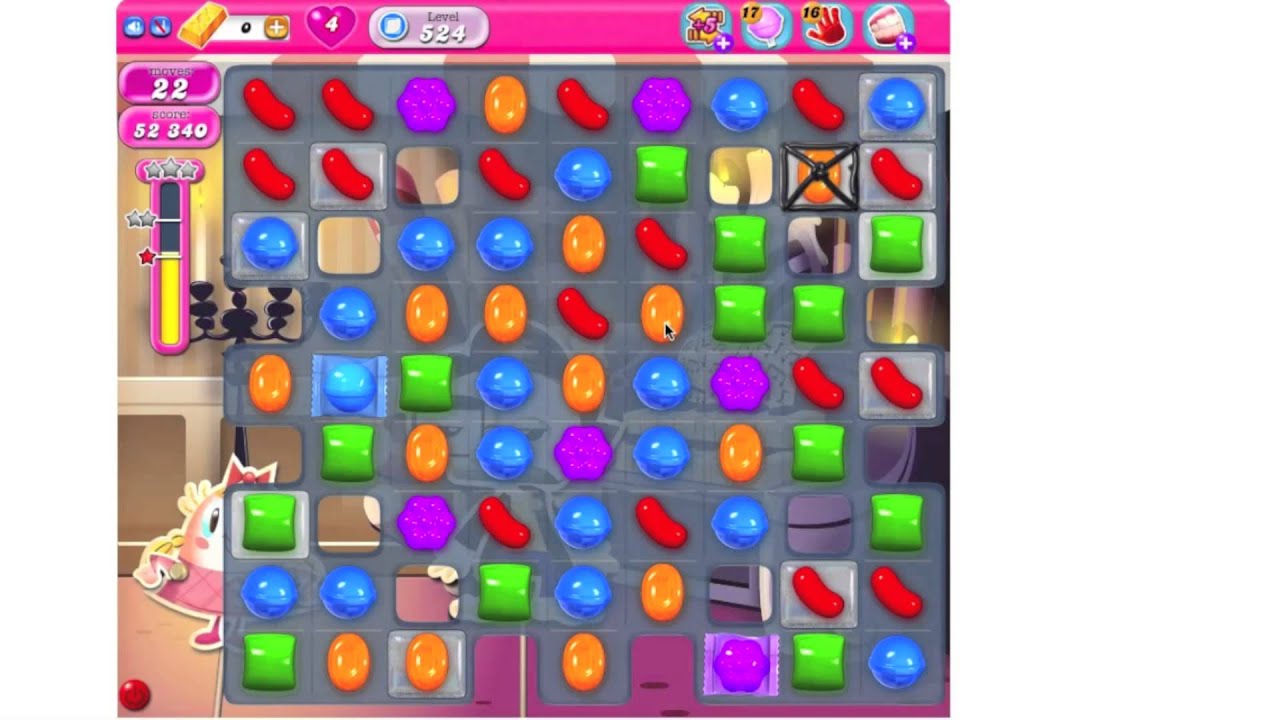 Candy Crush Saga Level 524 ★★★ no boosters (TUTORIAL) background