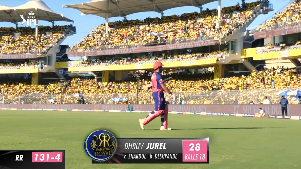 M61: CSK vs RR – Dhruv Jurel Wicket