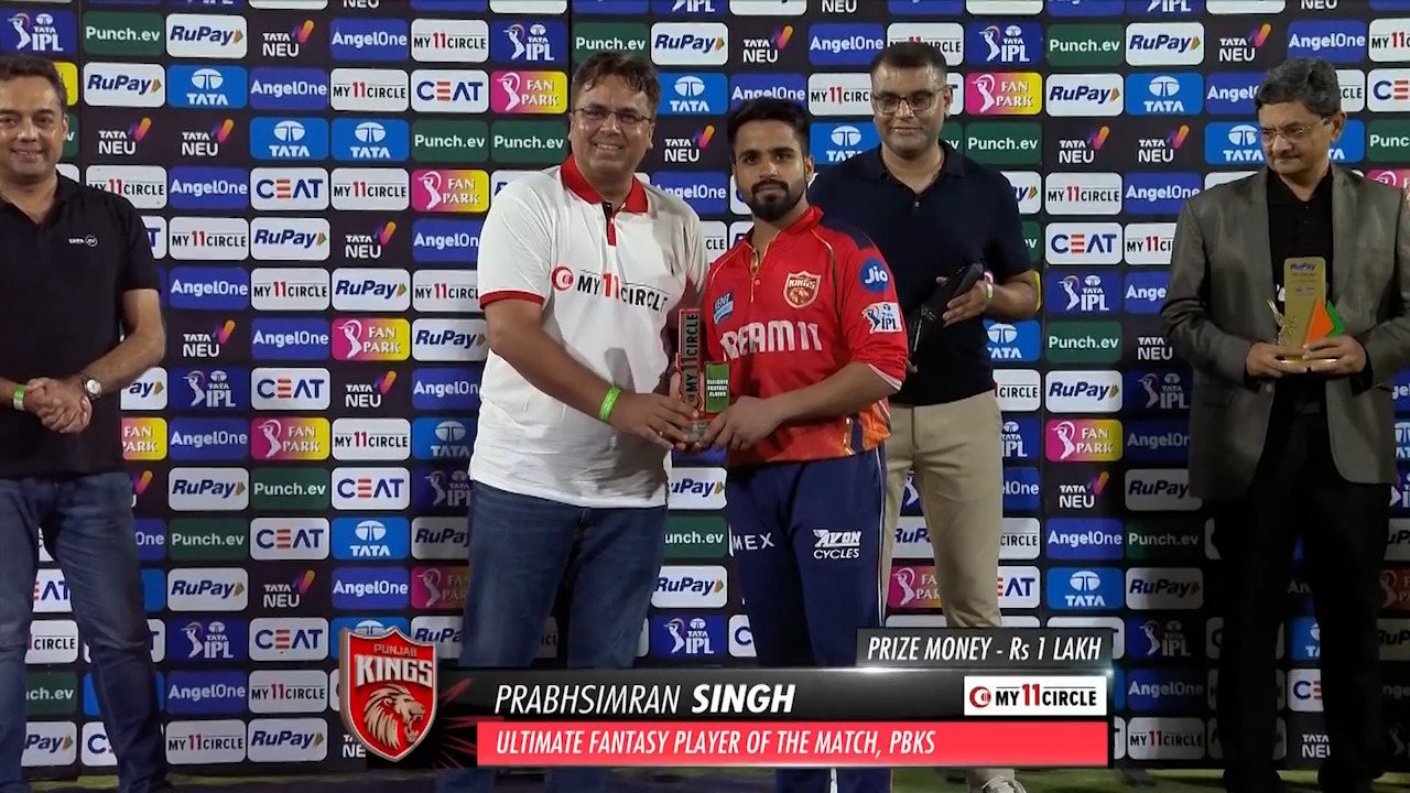 M69: SRH vs PBKS – My11Circle Ultimate Fantasy Player of the Match – Prabhsimran Singh