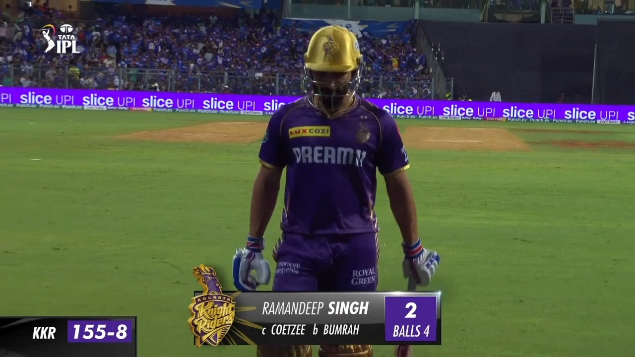 M51: MI vs KKR – Ramandeep Singh Wicket