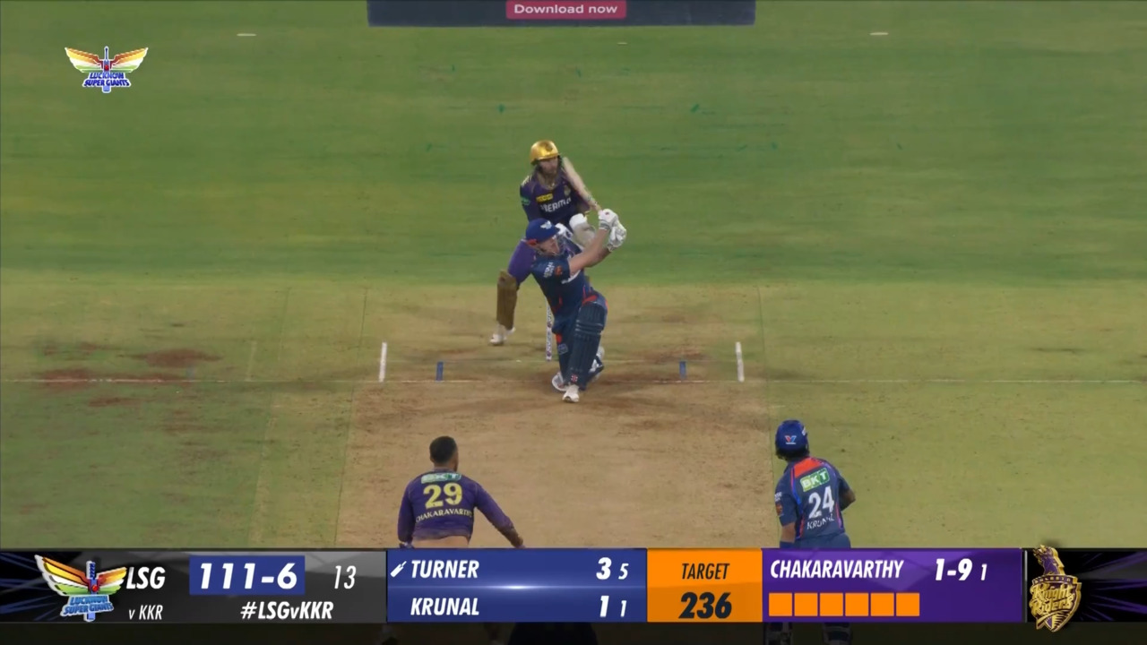 M54: LSG vs KKR – Ashton Turner Six