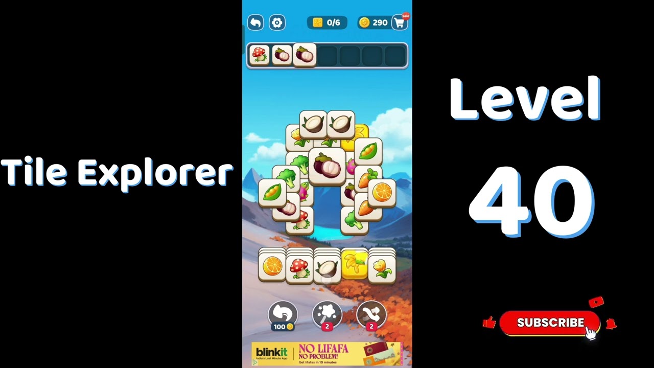 🎮 Tile Explorer Level 40 Walkthrough | Triple Match | Go Answer 🧩✨ background