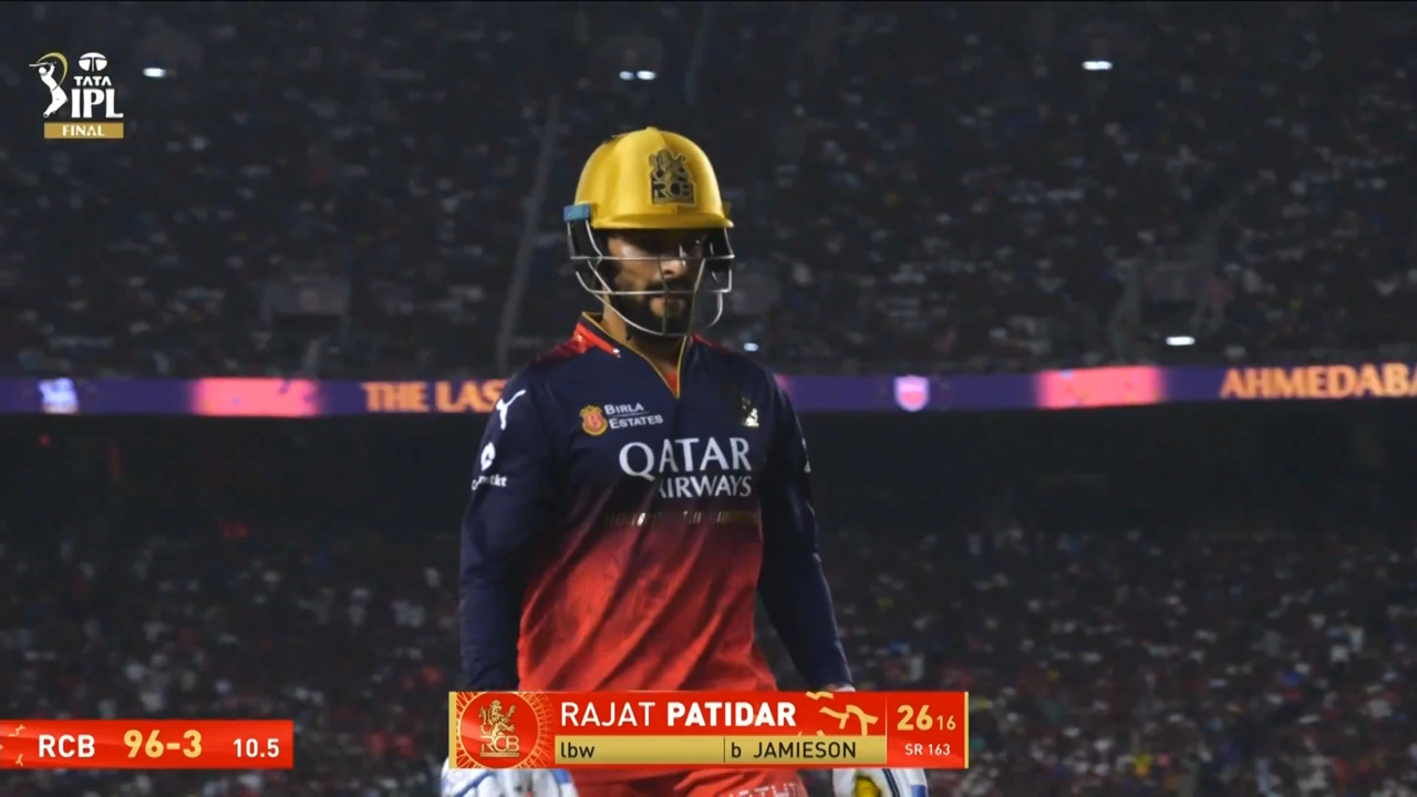 IPL 2025 Final: RCB vs PBKS - Rajat Patidar Wicket