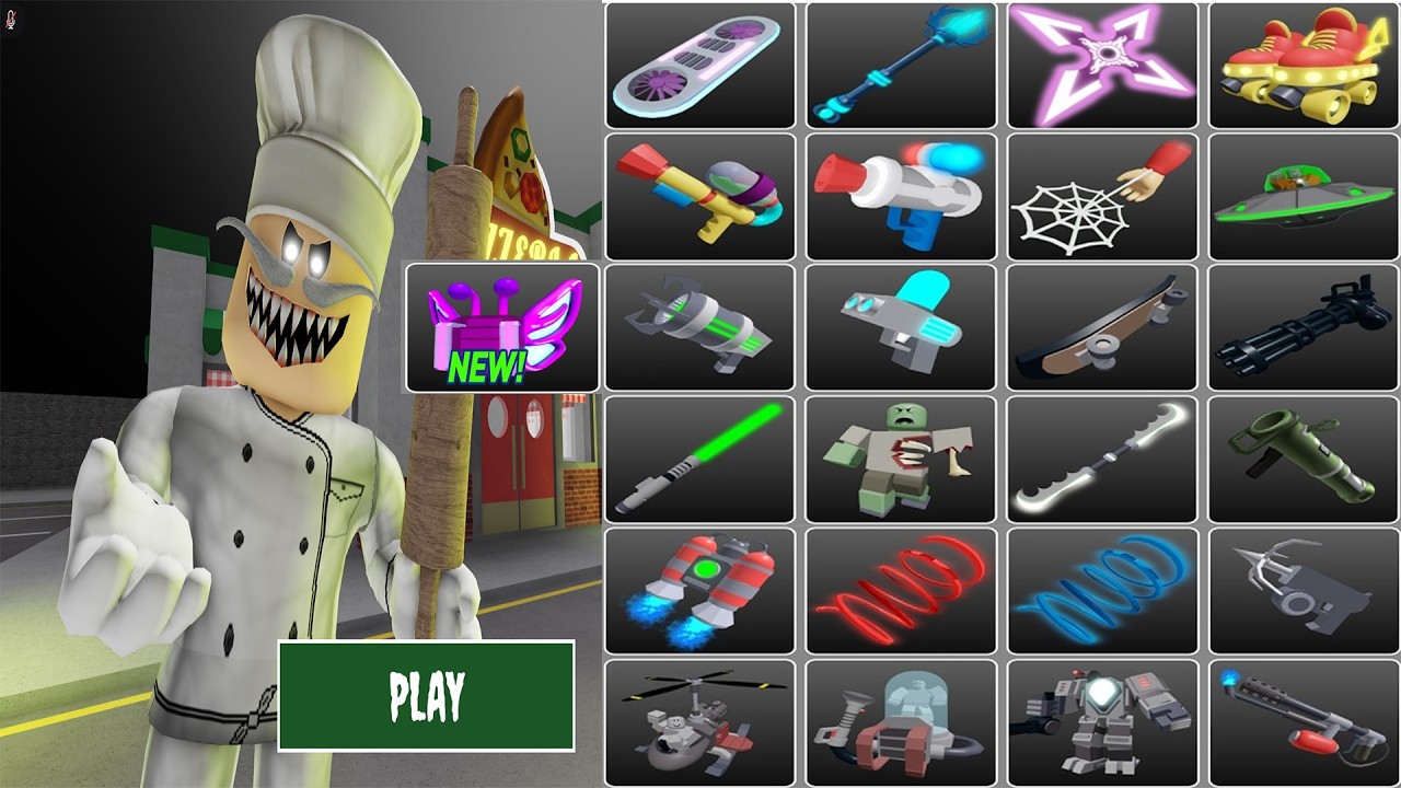 Escape Papa Pizza's Pizzeria! All Jumpscare & 25 Items Unlocked: Skate, Butterfly , jetpack & More