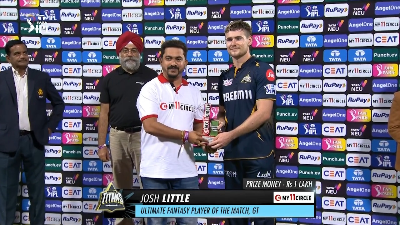 M52: RCB vs GT – My11Circle Ultimate Fantasy Player of the Match – Josh Little backdrop