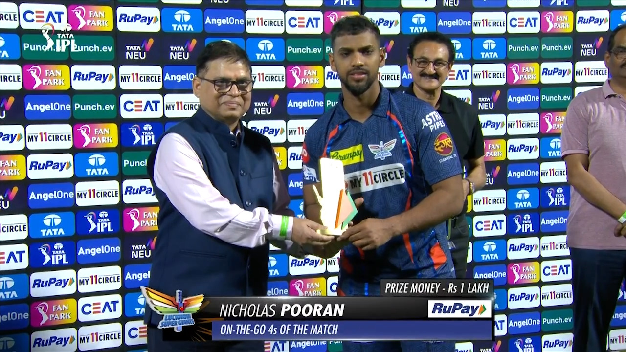 M64: DC vs LSG – RuPay On-The-Go 4s of the Match – Nicholas Pooran