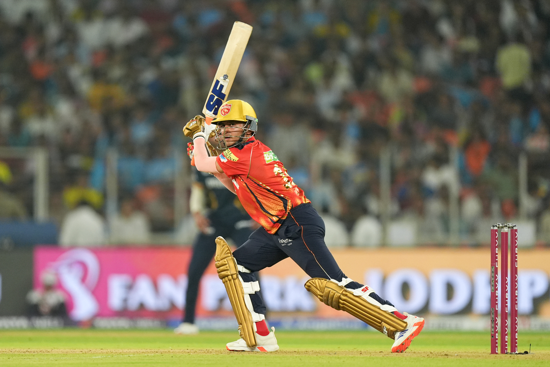On the charge: Priyansh Arya shows his range with 4,4,6,4