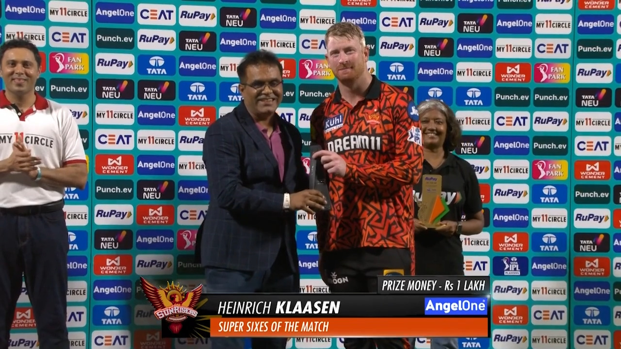 Q2: SRH vs RR – AngelOne Super 6 of the Match – Heinrich Klaasen