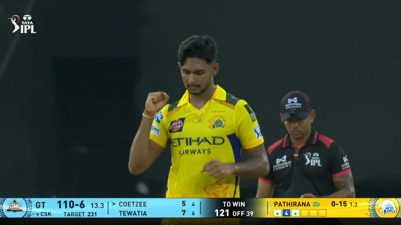 IPL 2025 M67: GT vs CSK - Gerald Coetzee Wicket