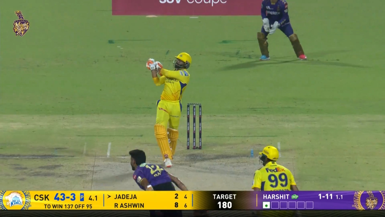 IPL 2025 M57: KKR vs CSK - Ravindra Jadeja Six