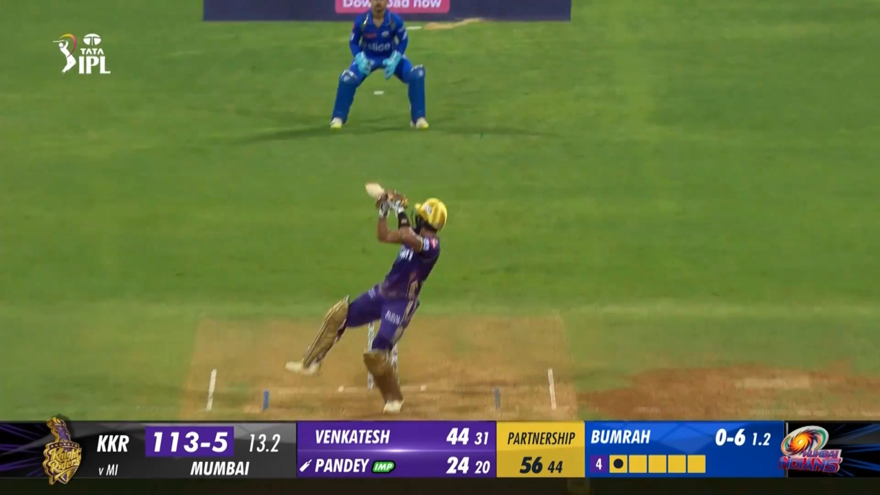 M51: MI vs KKR – Manish Pandey Six background