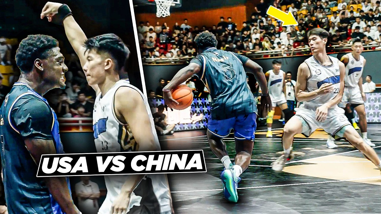 USA vs China Streetball | Nas Faces The #1 Streetballer In China w/ 100 Million Followers background