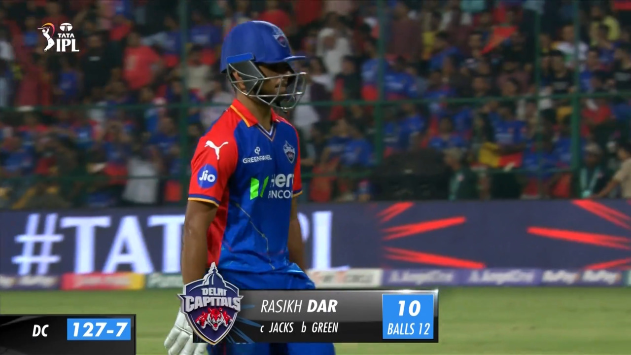 M62: RCB vs DC – Rasikh Dar Wicket