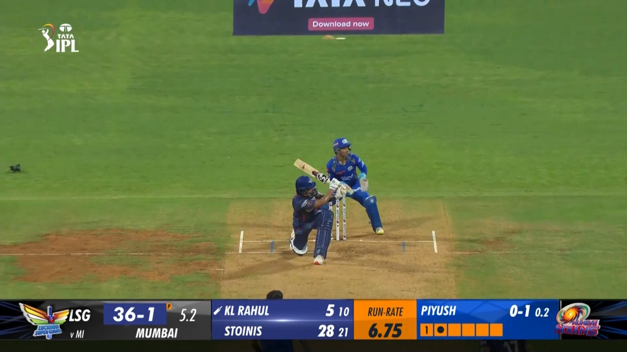 M67: MI vs LSG – K L Rahul Six