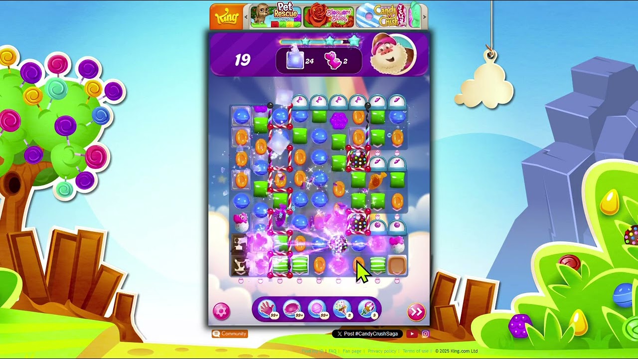 Candy Crush Star Tournament #8 after Level 20345 with free boosters background