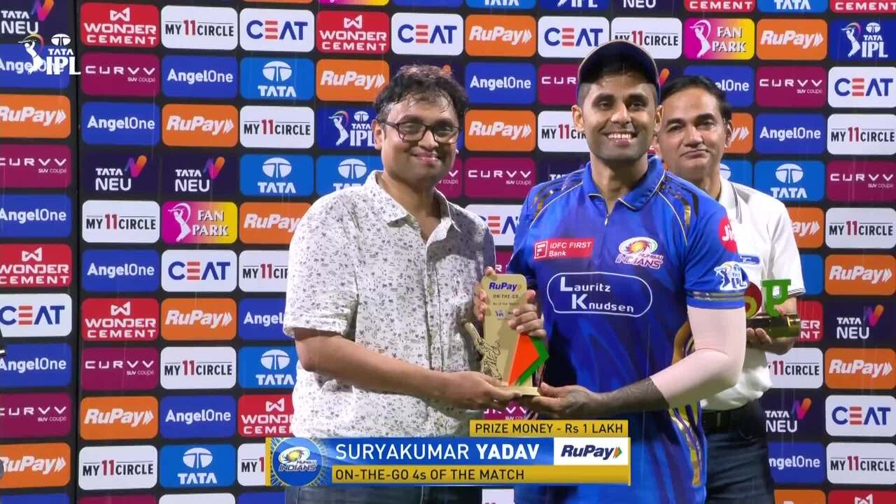 IPL 2025 M63: MI vs DC - RuPay On-The-Go 4s of the Match - Suryakumar Yadav