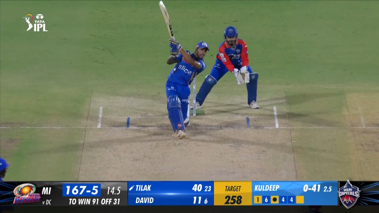 M43: DC vs MI – Tilak Varma Six