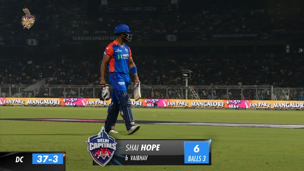 M47: KKR vs DC – Shai Hope Wicket