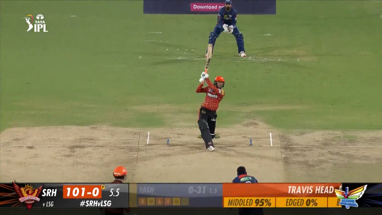 M57: SRH vs LSG – Abhishek Sharma Six