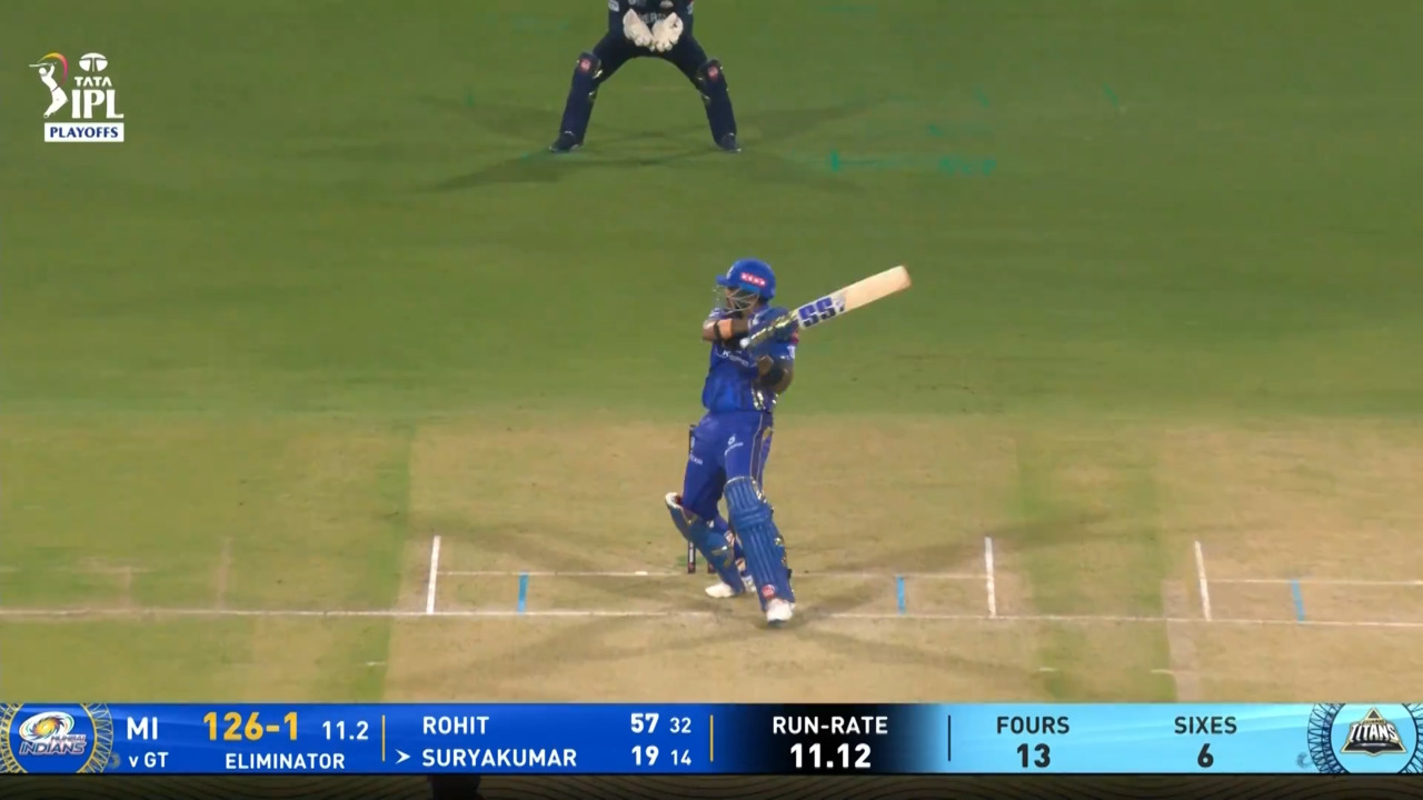 IPL 2025 Eliminator: GT vs MI - Suryakumar Yadav Six