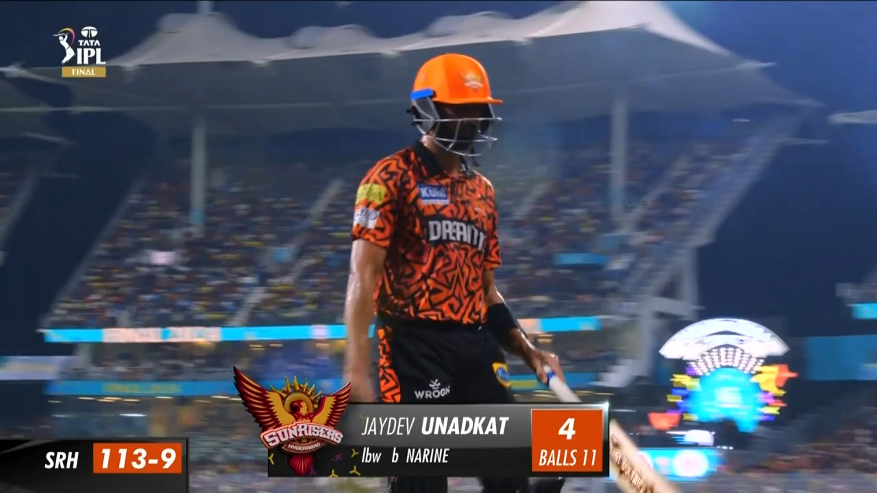 Final: KKR vs SRH – Jaydev Unadkat Wicket