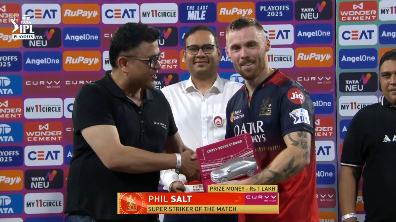 IPL 2025 Q1: PBKS vs RCB - Curvv Super Striker of the Match - Phil Salt