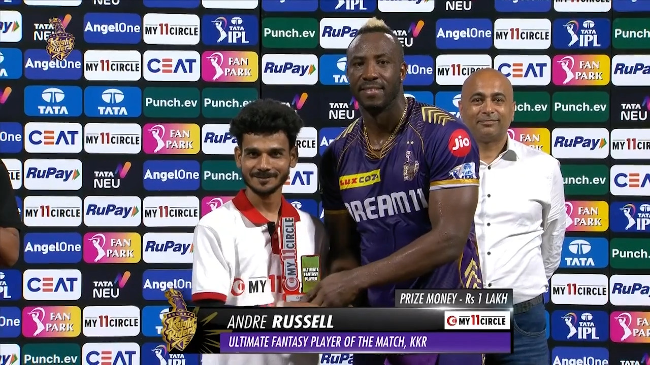 M60: KKR vs MI – My11Circle Ultimate Fantasy Player of the Match – Andre Russell