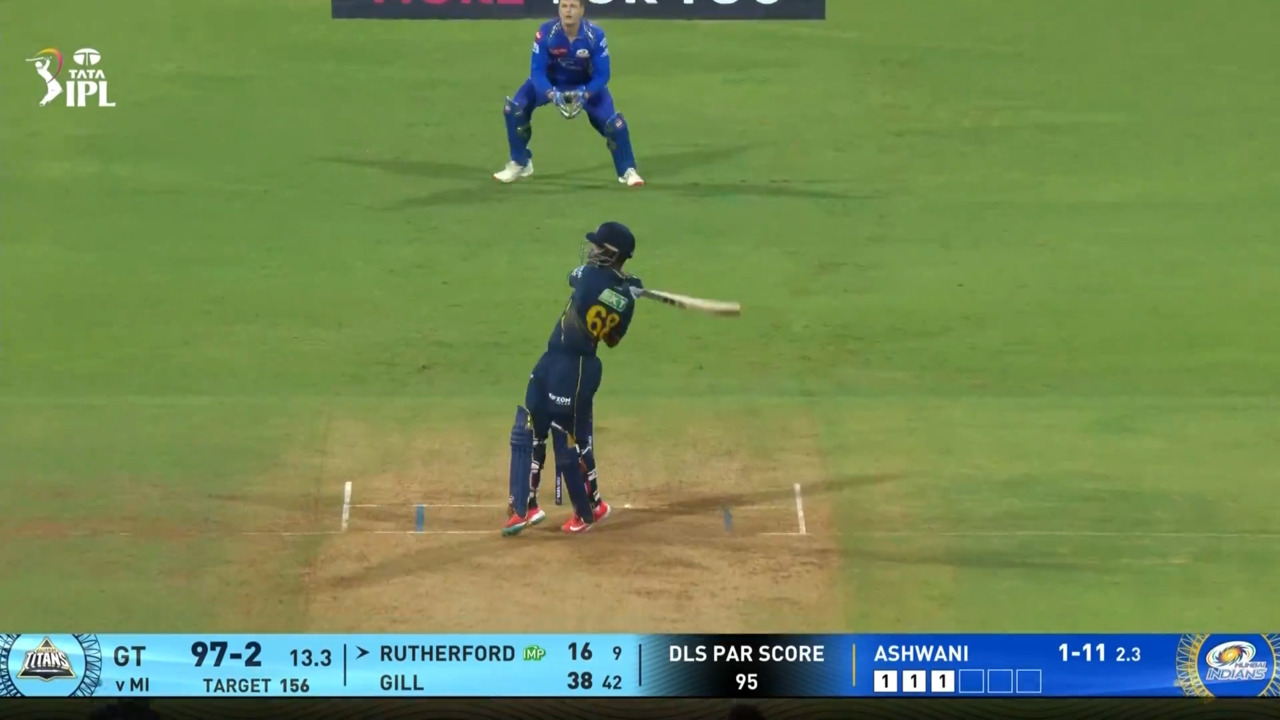 IPL 2025 M56: MI vs GT - Sherfane Rutherford Six background