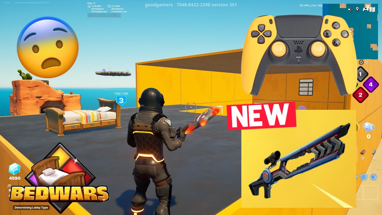 Fortnite Bedwars Gameplay PS5 Controller