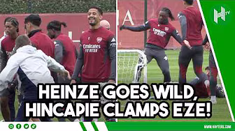 Saliba LAUGHS at Heinze, Hincapie WIPES OUT Eze in Arsenal training!