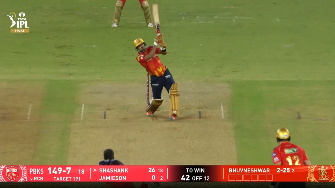 IPL 2025 Final: RCB vs PBKS - Shashank Singh Six