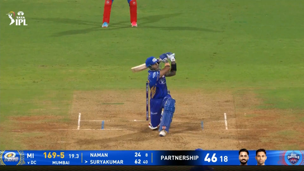IPL 2025 M63: MI vs DC - Suryakumar Yadav Six