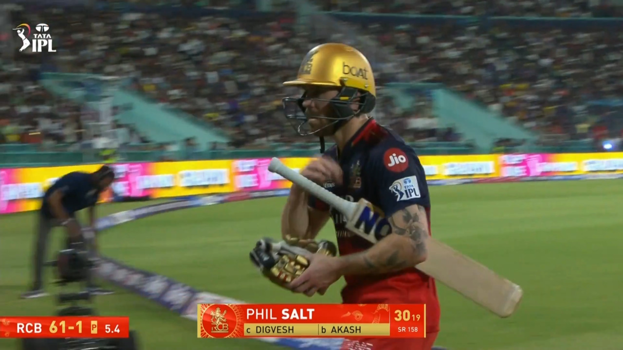 IPL 2025 M70: LSG vs RCB - Phil Salt Wicket background