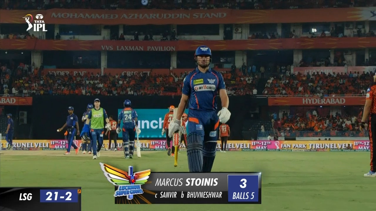 M57: SRH vs LSG – Marcus Stoinis Wicket