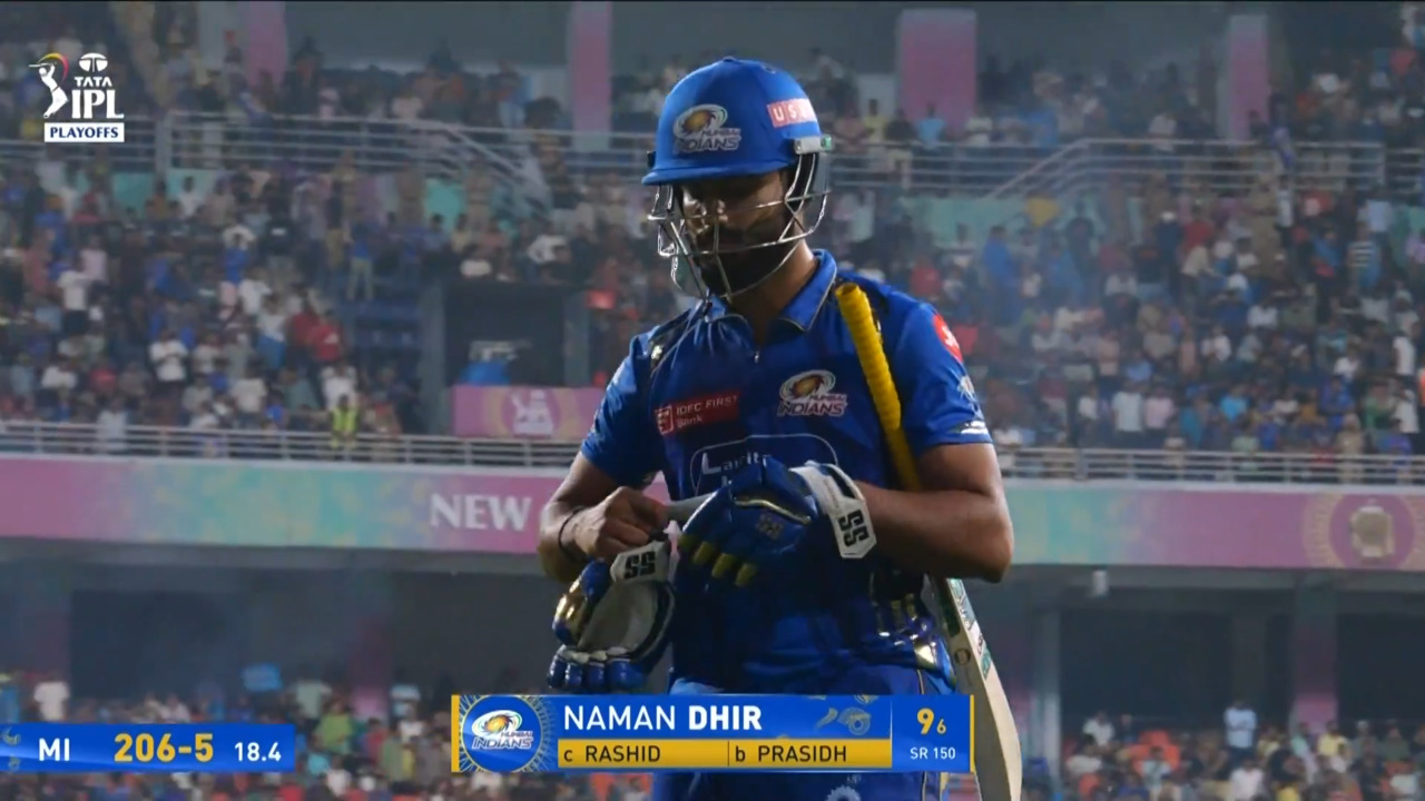 IPL 2025 Eliminator: GT vs MI - Naman Dhir Wicket