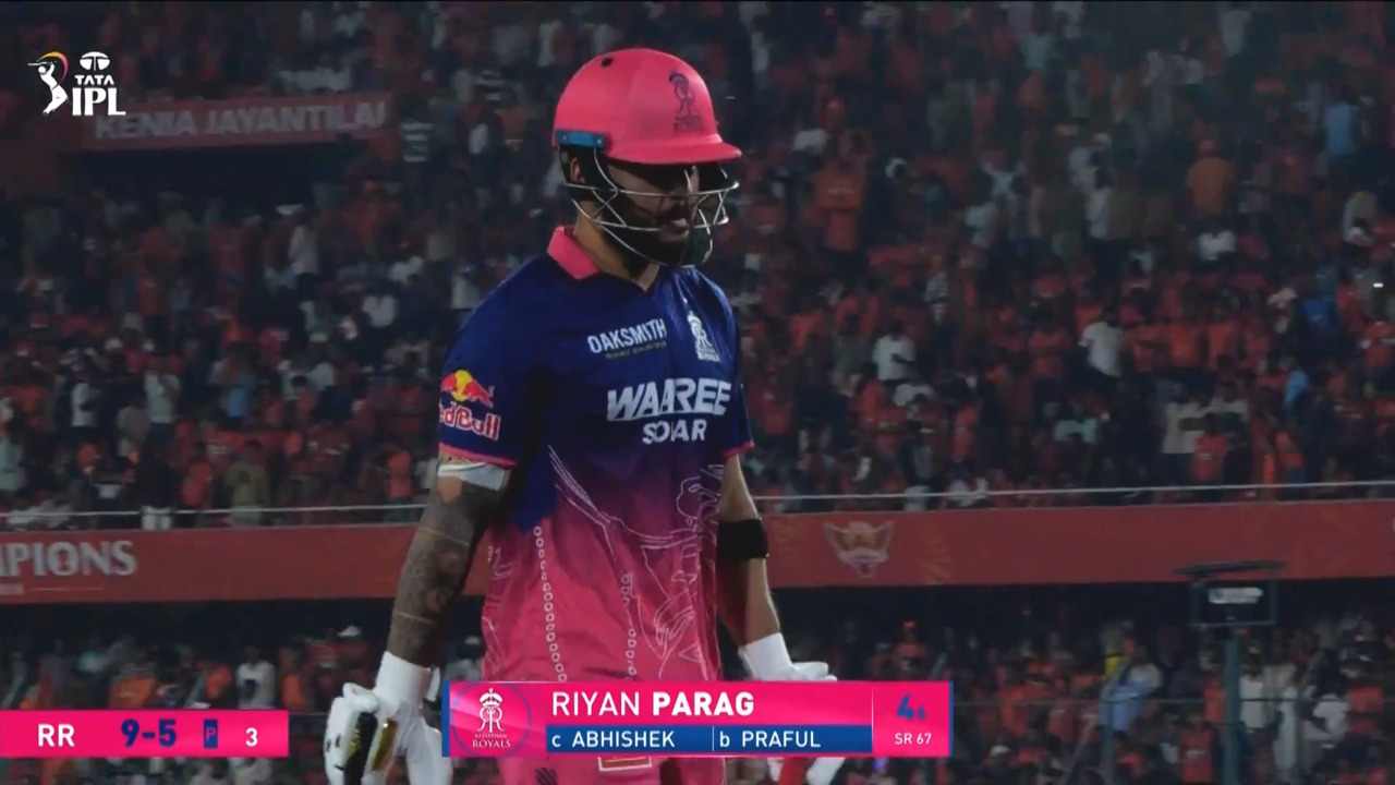 IPL 2026 M21: SRH vs RR - Riyan Parag Wicket