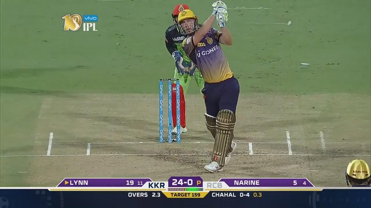 M46: RCB vs KKR – Chris Lynn Six