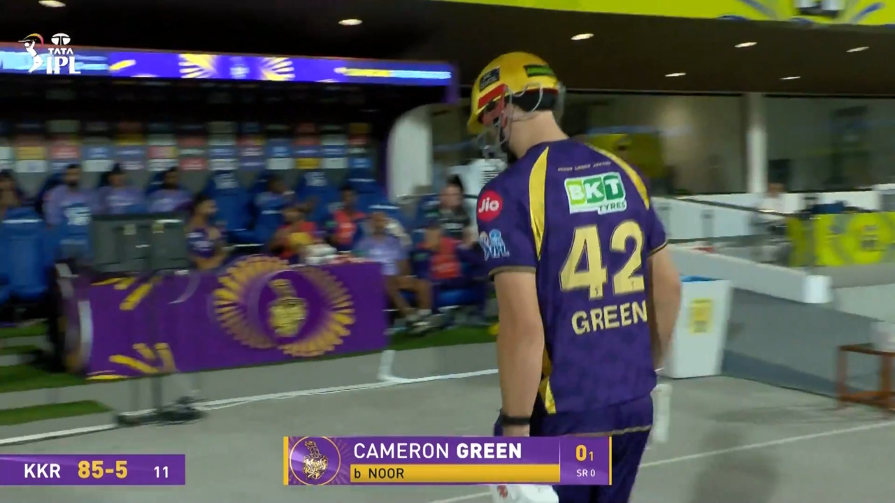 IPL 2026 M22: CSK vs KKR - Cameron Green Wicket