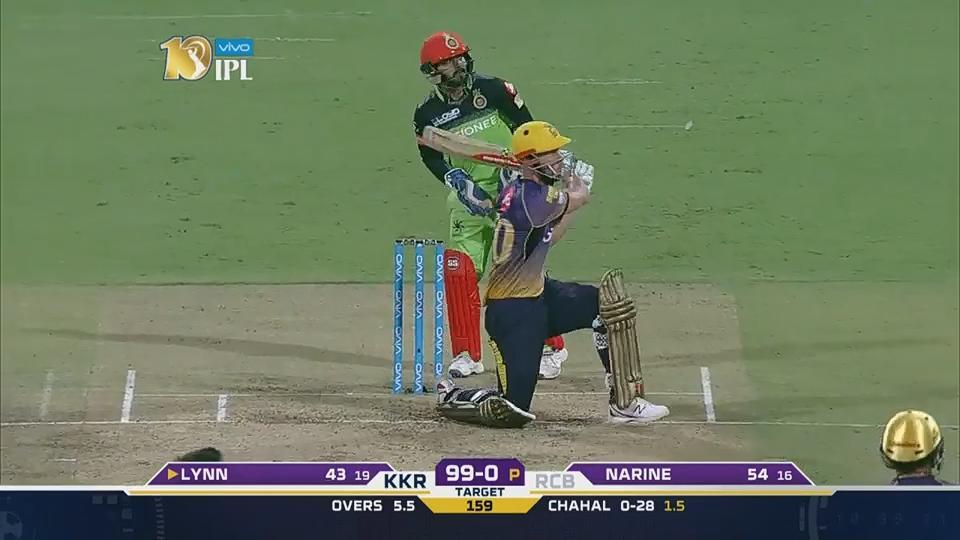 M46: RCB vs KKR – Chris Lynn Six background