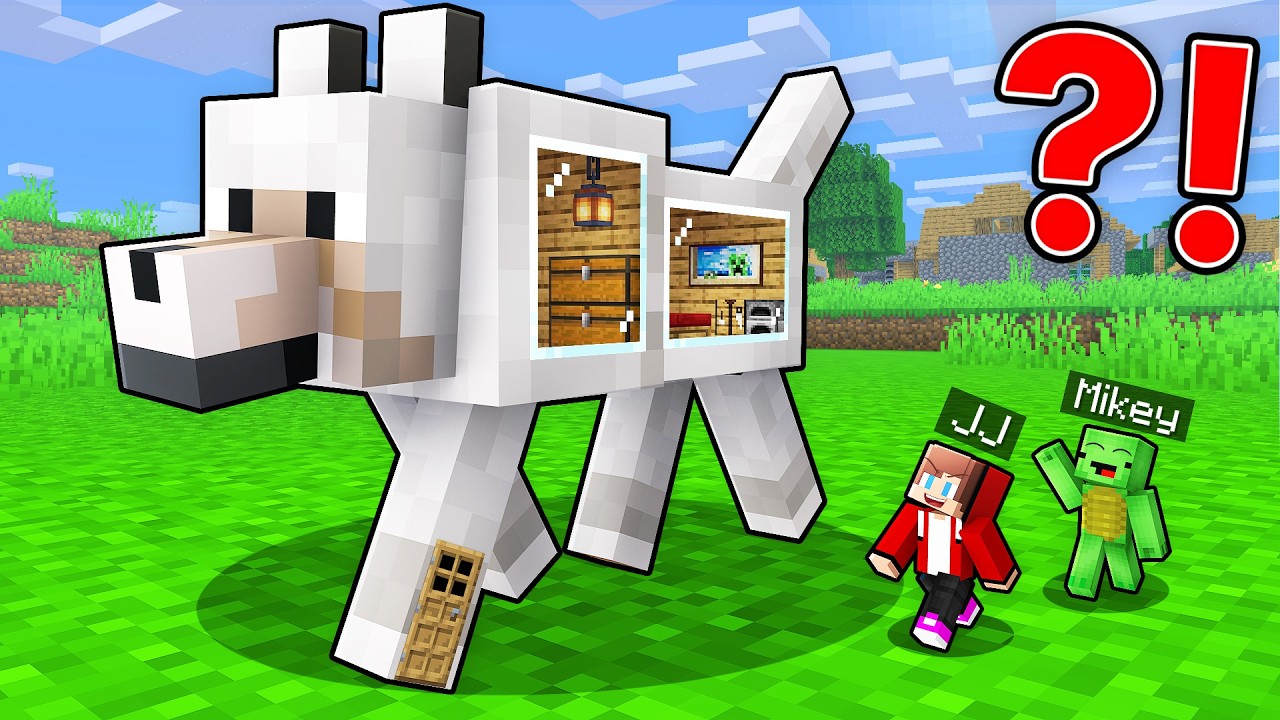 JJ and Mikey Are Building Bases Inside MOBs in Minecraft...