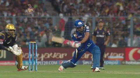 M1: KKR vs MI – Rohit Sharma Six