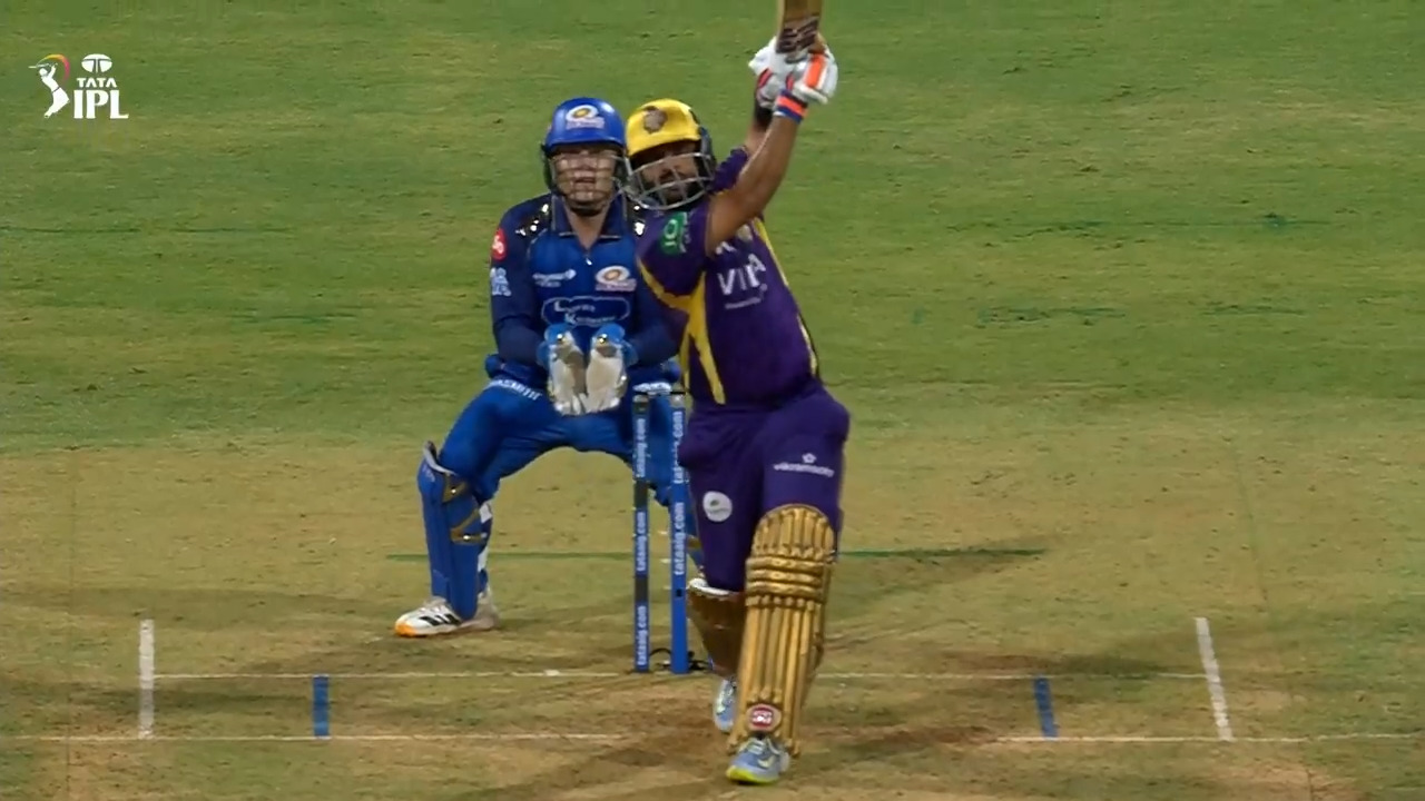 IPL 2026 M02: MI vs KKR - Ajinkya Rahane Six