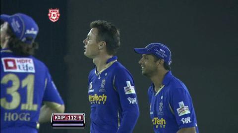 Match 48 RR vs KXIP – G Singh's Wicket
