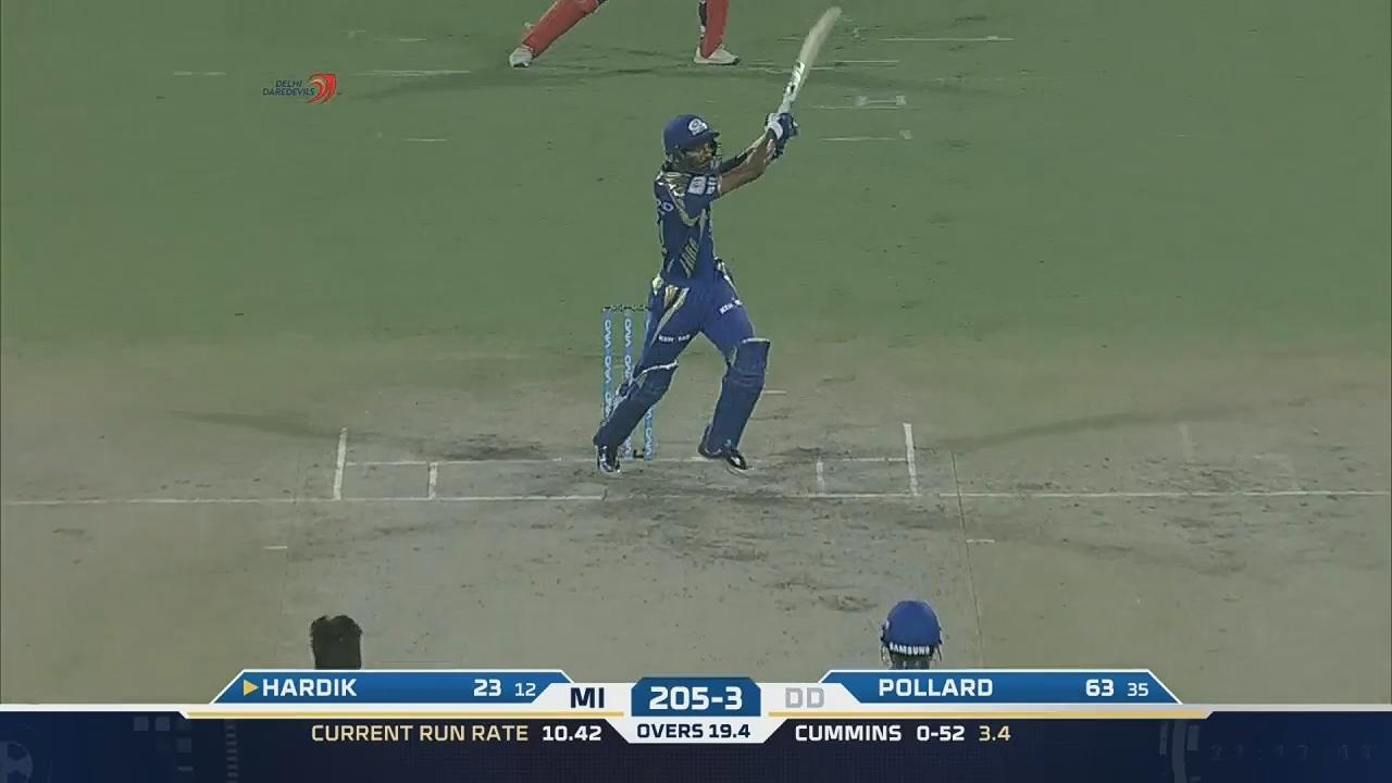 M45: DD vs MI – Hardik Pandya Six