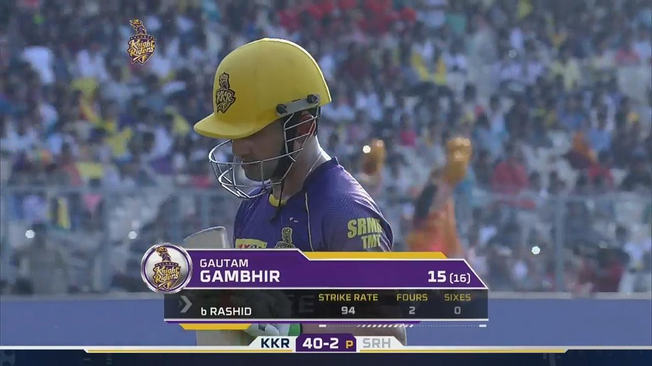 M14: KKR vs SRH – Gautam Gambhir Wicket background